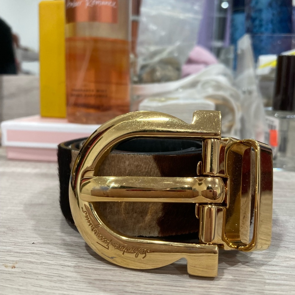 Ferragamo Printed Adjustable Gancini Belt